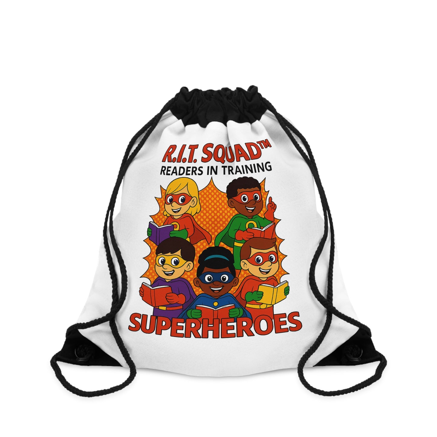 R.I.T. SQUAD™ Readers in Training™ “Superheroes  Drawstring Bag