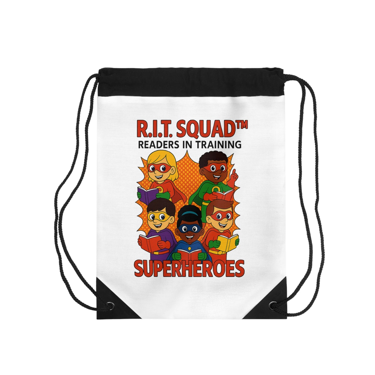 R.I.T. SQUAD™ Readers in Training™ “Superheroes  Drawstring Bag