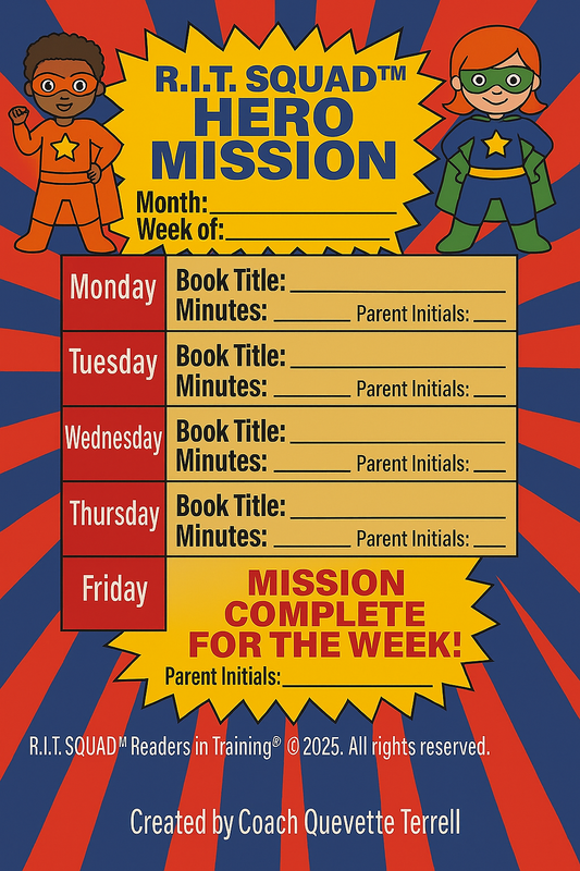 R.I.T. SQUAD™ Readers in Training Hero Mission Log
